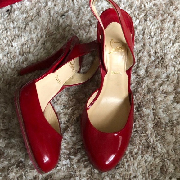 Red Sling Back Christian Louboutin Heels - Picture 2 of 8